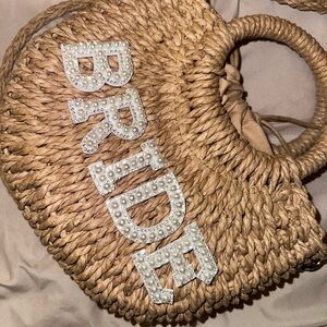 Beaded Bride Straw Bag